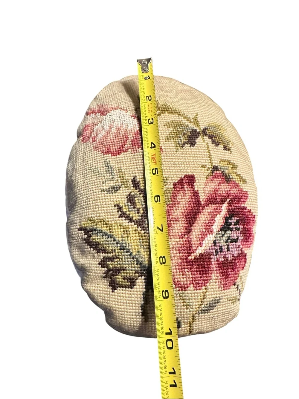 Vintage Handmade Floral Needlepoint Pillow | Cottagecore | English Cottage